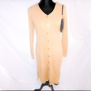 Frenchi tan button down midi dress